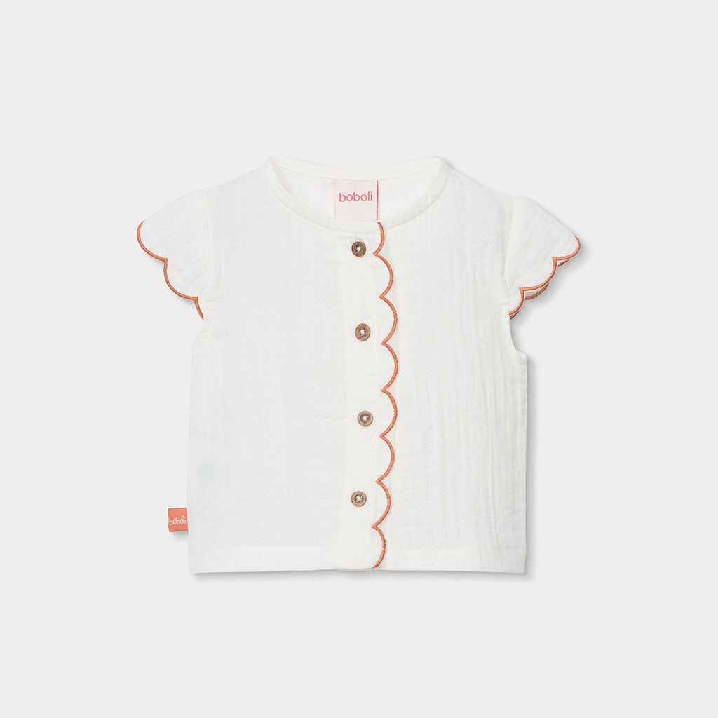 Boboli completo camicina con shorts arancio 123062
