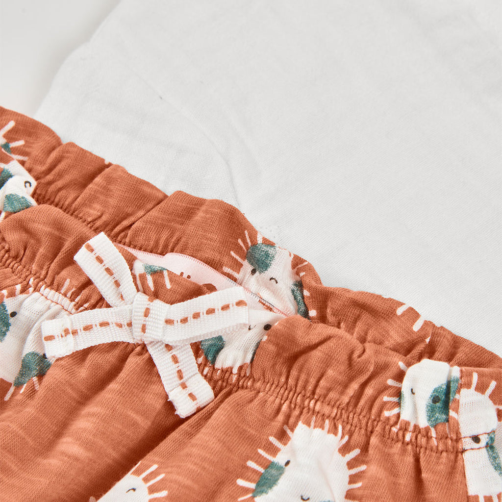 Boboli completo camicina con shorts arancio 123062