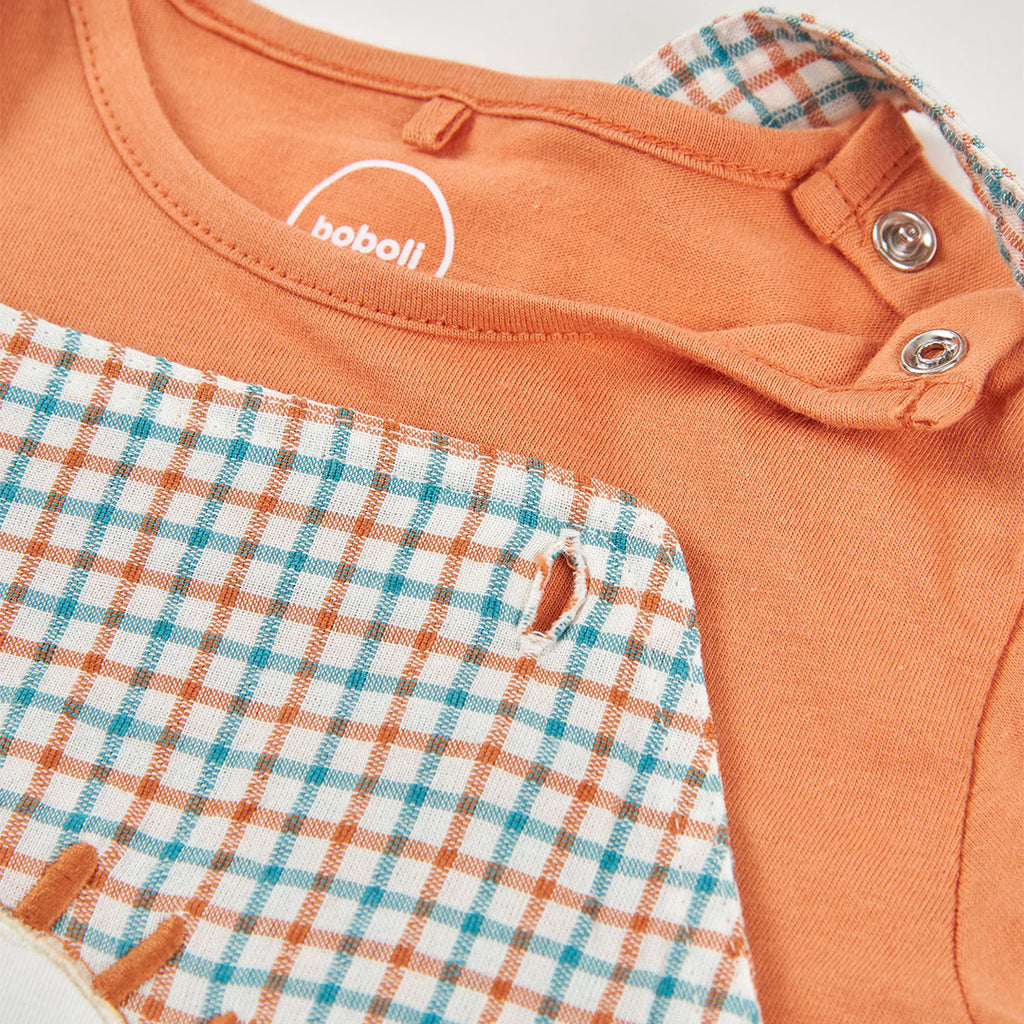 Boboli completo pagliaccetto e shirt arancio 223018