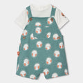 Boboli completo pagliaccetto e shirt verde 223030