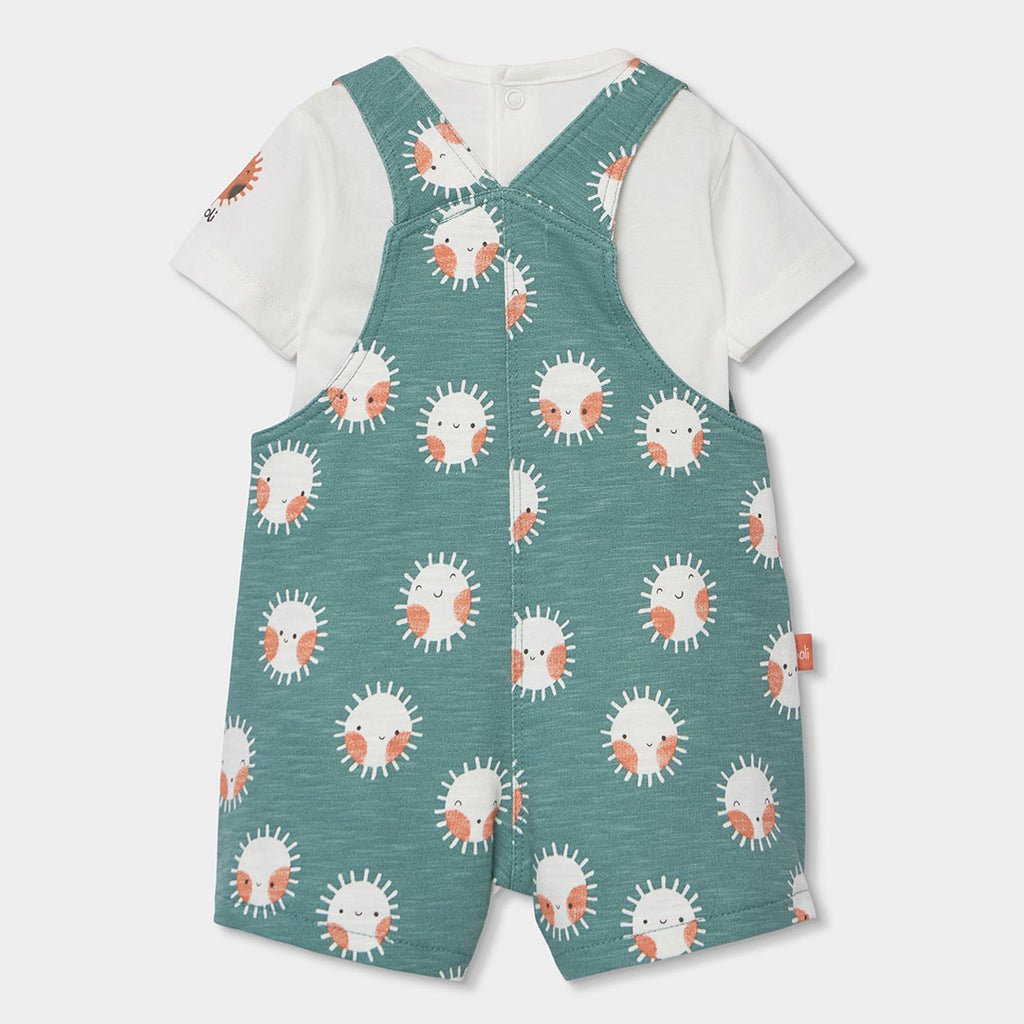 Boboli completo pagliaccetto e shirt verde 223030