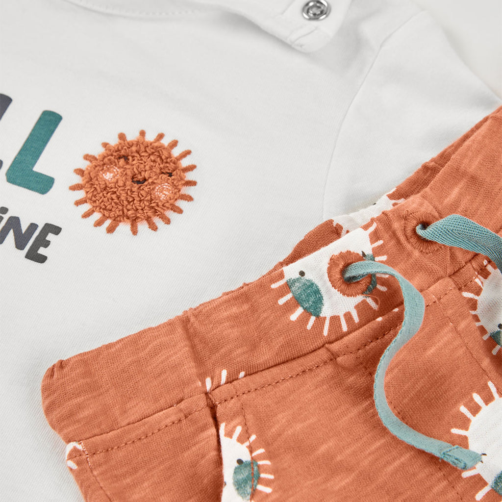 Boboli completo bermuda  e shirt arancio 223119