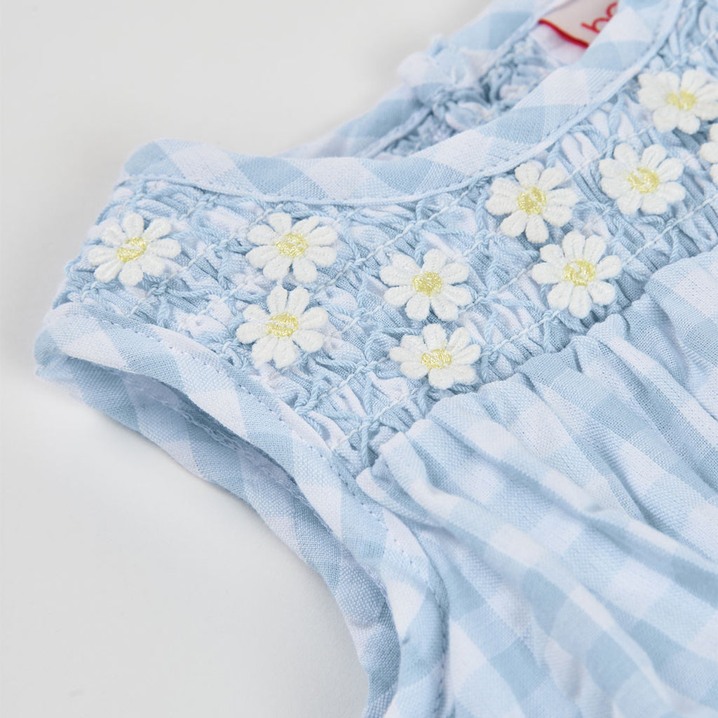Boboli abito a fiori con coulotte  celeste 703123