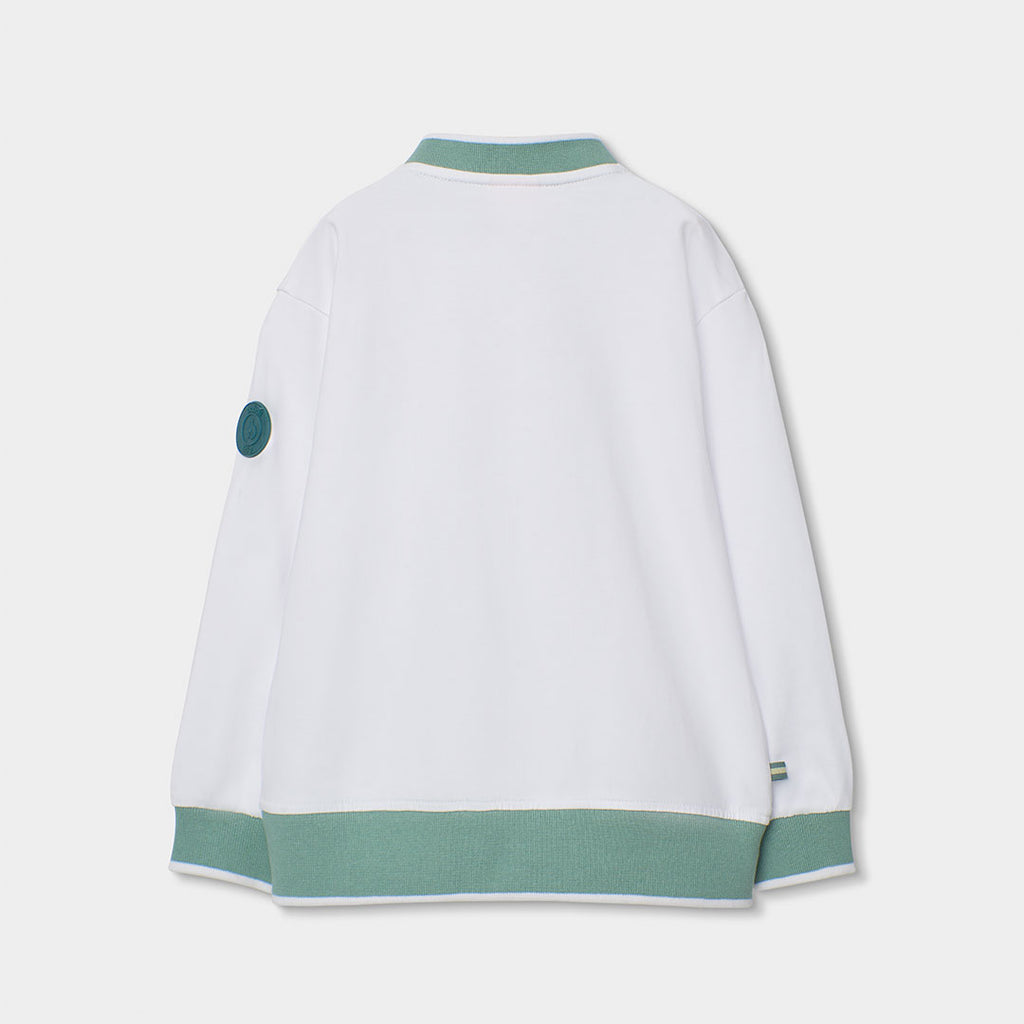 Boboli felpa con cerniera bianc-verde 813079