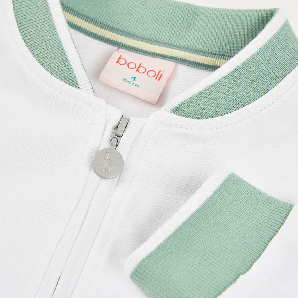 Boboli felpa con cerniera bianc-verde 813079