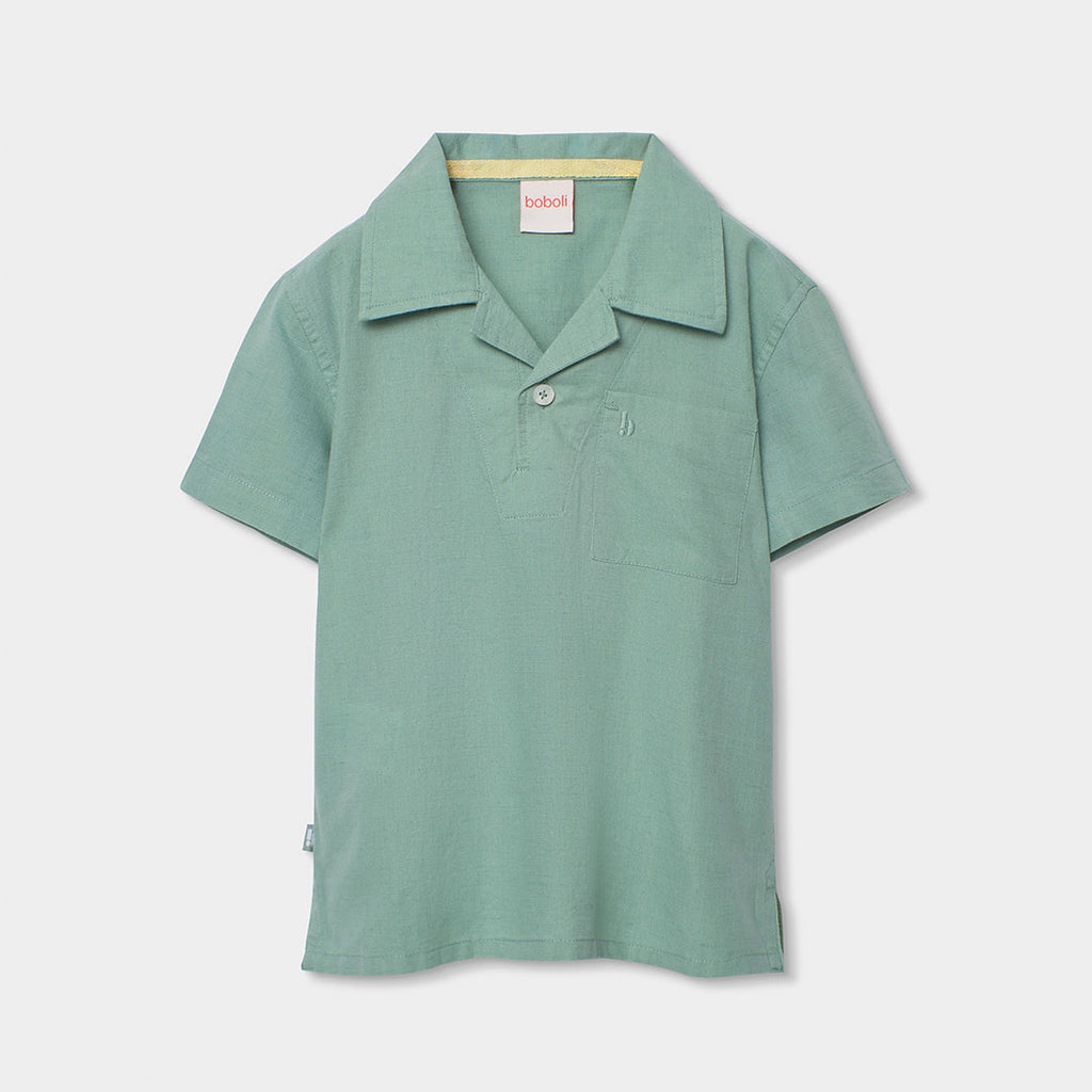 Boboli t-shirt con colletto verde 813091