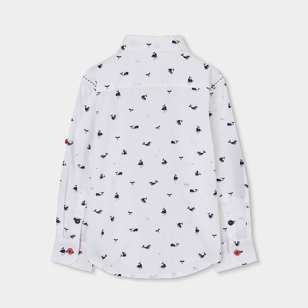 Boboli camicia con balene bianca-blu 823070