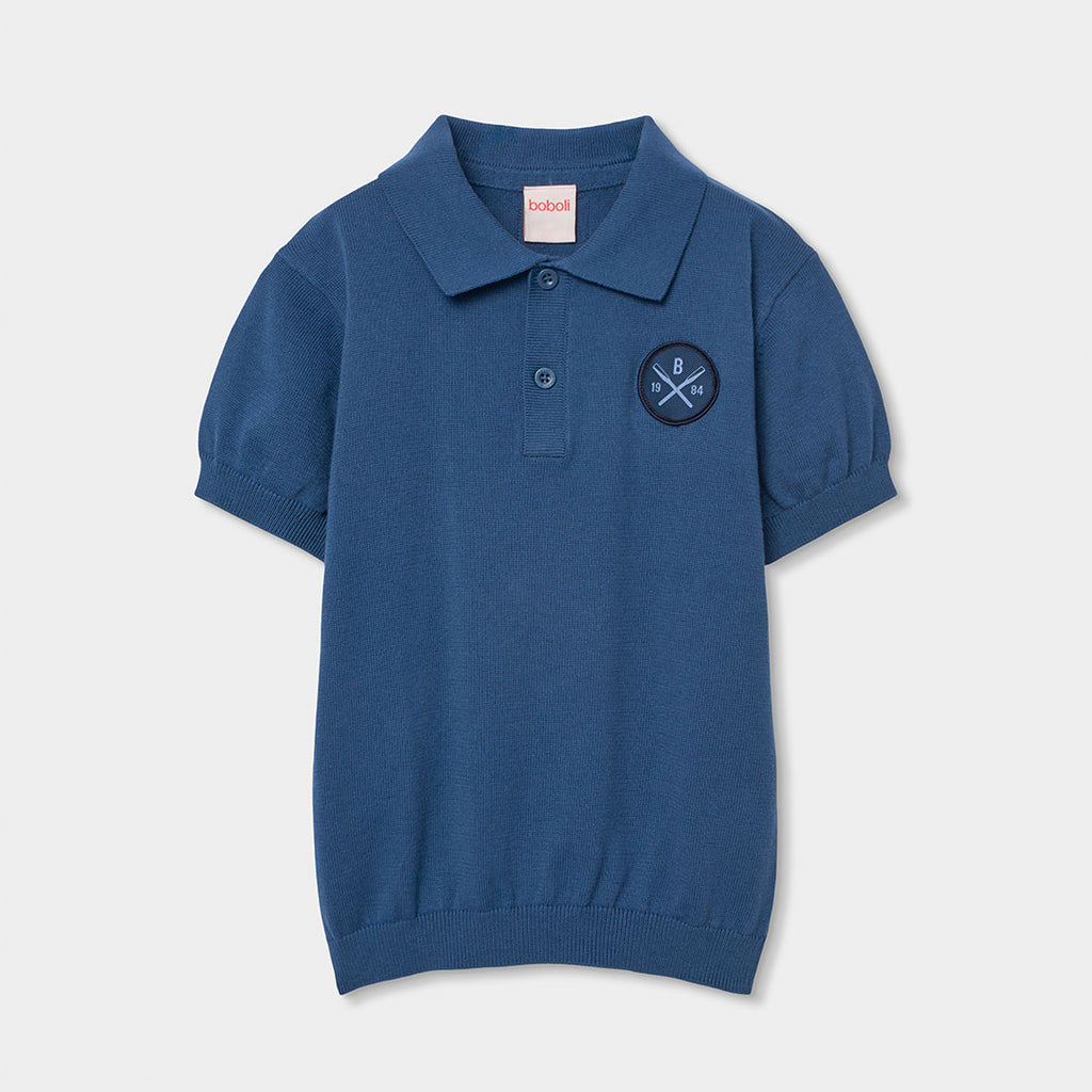 Boboli polo blu con stemma 843038