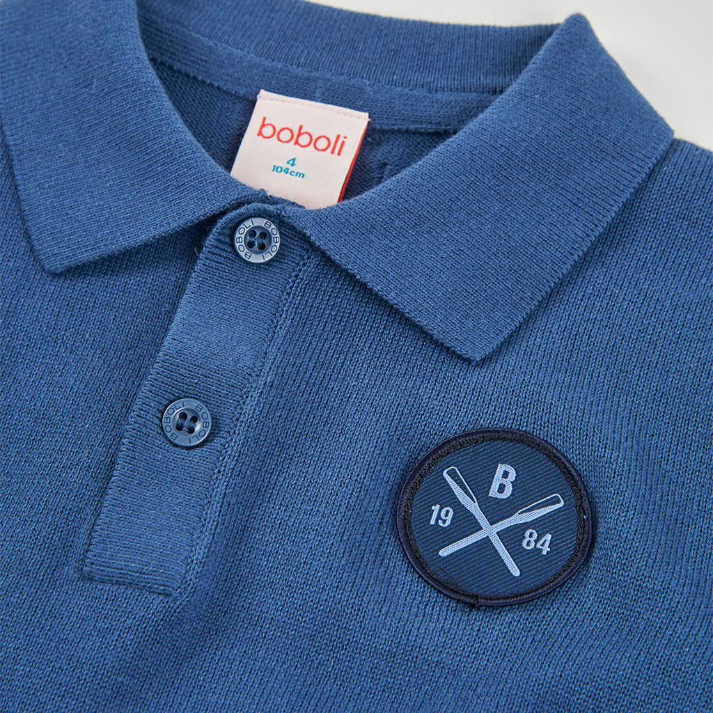 Boboli polo blu con stemma 843038